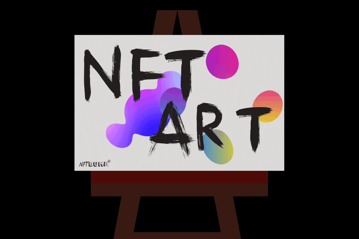 NFT Art Text Painted on Animated Canvas